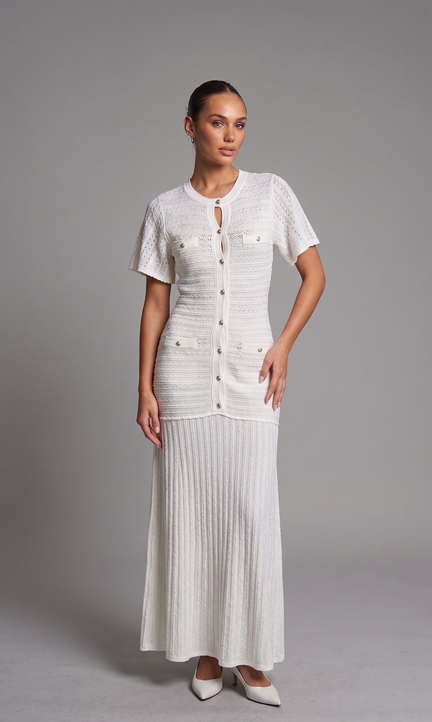 Strickkleid mit Knöpfen