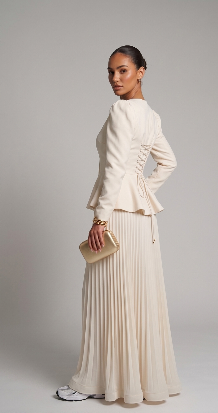 Elegantes Set mit plissiertem Rock