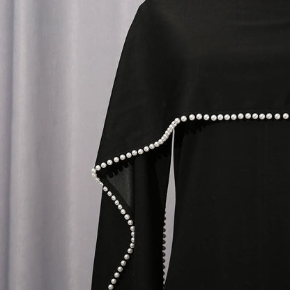 Abaya mit Perlenbesatz