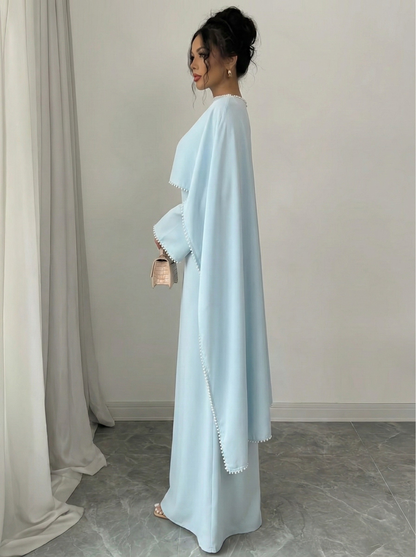 Abaya mit Perlenbesatz