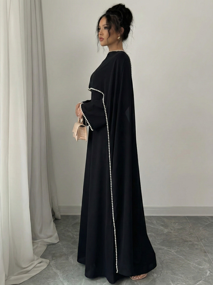 Abaya mit Perlenbesatz