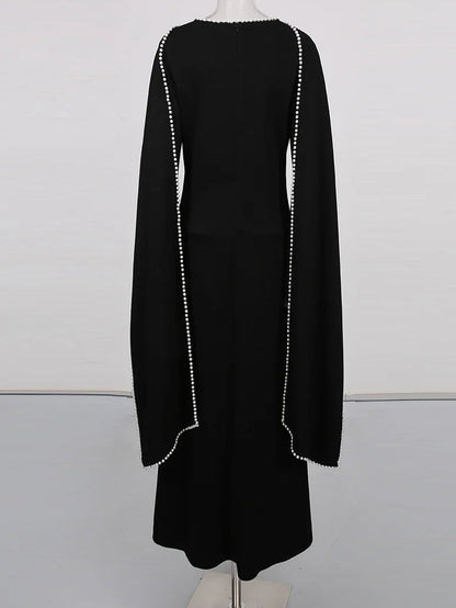 Abaya mit Perlenbesatz