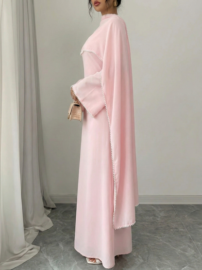 Abaya mit Perlenbesatz
