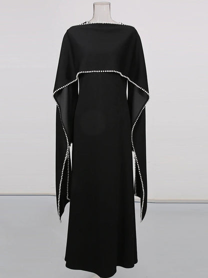 Abaya mit Perlenbesatz
