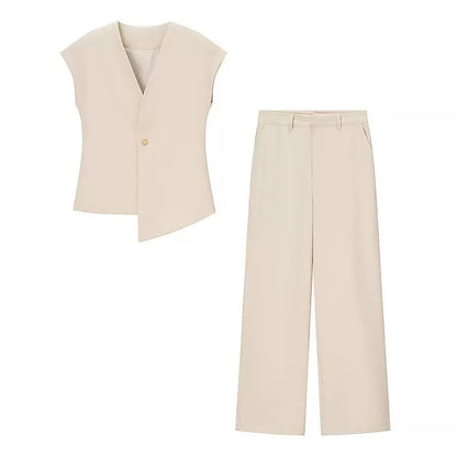 Set aus Geknöpftem Top und Hose