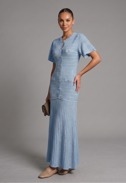 Strickkleid mit Knöpfen