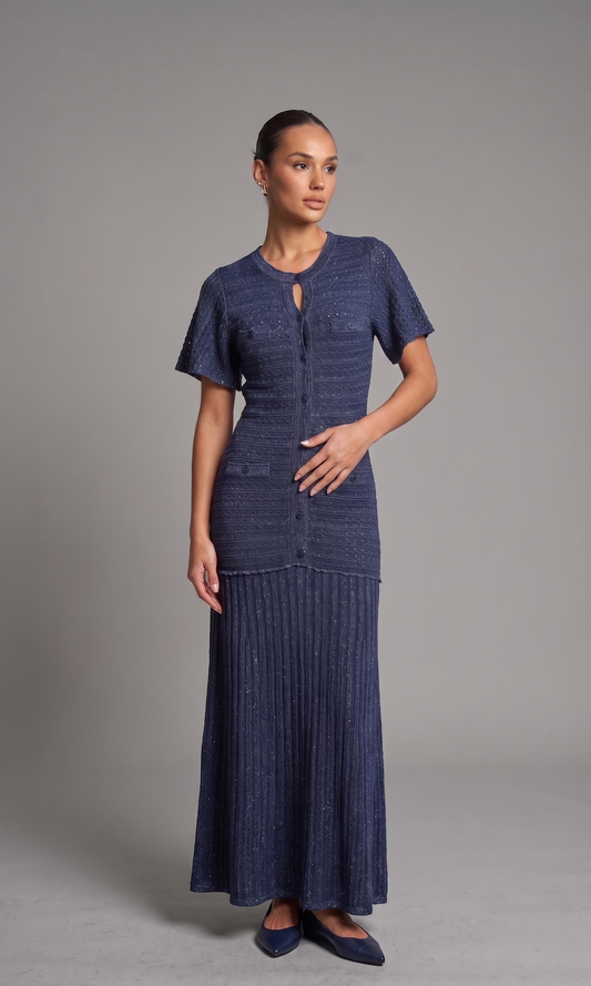 Strickkleid mit Knöpfen