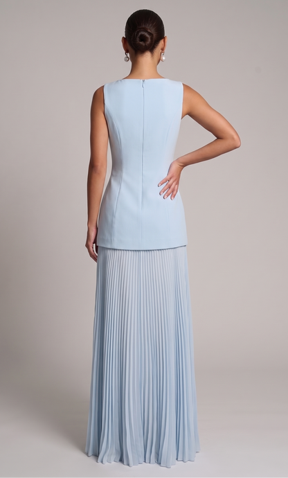 Plissiertes Maxikleid
