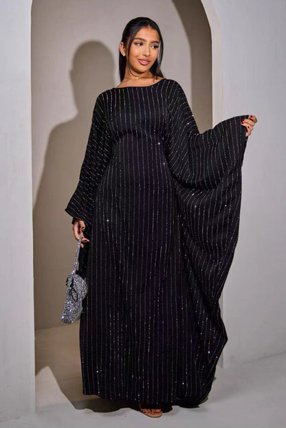 Abaya mit Glitzerverziehrung