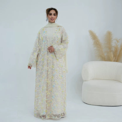 Abaya mit Kimono im Blumenmuster