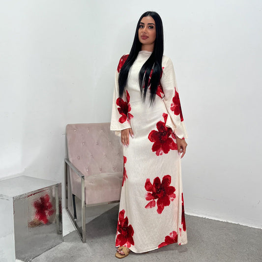 Abaya mit Blumenmuster