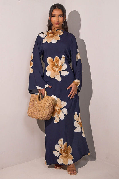 Abaya mit Blumenmuster