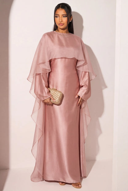 Rose Satin Abaya
